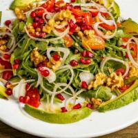 Arugula Salad · Gluten-free, vegetarian, chef recommendation. Baby arugula with walnuts, avocado with balsam...
