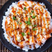 Seared Salmon  · Enjoy our Japanese Aburi Style (Seared) Salmon Poke bowl.