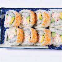 California Roll · Enjoy 8 pieces of our California roll filled with Crab Mayo, Avocado, Cucumber, and topped w...