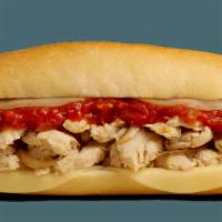 Hot Hoagies - Chicken Cheesesteak - Pizza · Contains: Provolone, Grated Parmesan, Tomato Sauce, Chicken Steak
