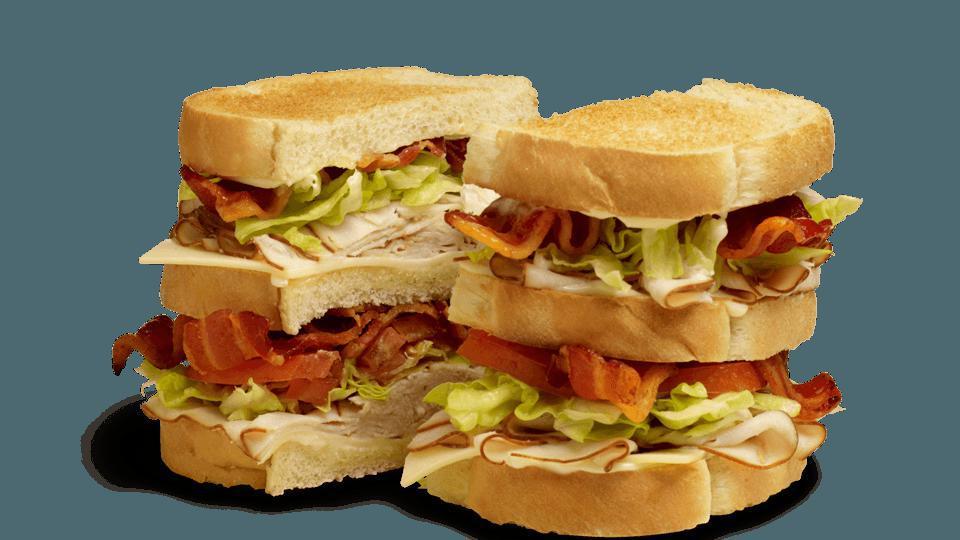 Club Sandwiches - Turkey · Contains: White Toast, American, Lettuce, Tomato, Applewood Smoked Bacon, Oven Roasted Turkey