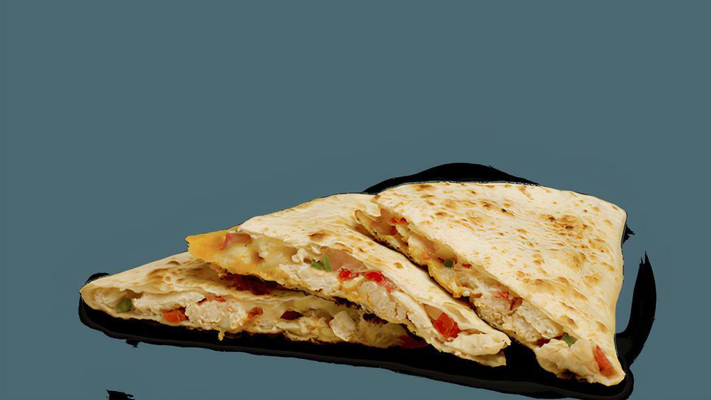 Quesadillas - Chicken & Cheese · Contains: Chicken Steak, Fresh Salsa, Tortilla