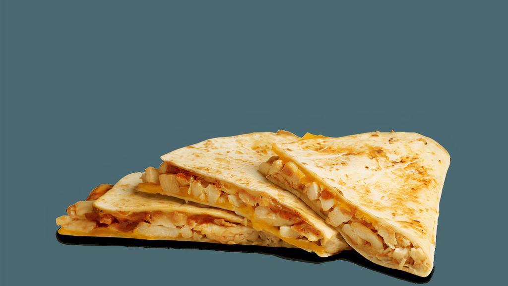 Quesadillas - Bbq Chicken & Cheese · Contains: Chicken Steak, BBQ Sauce, Fresh Salsa, Tortilla