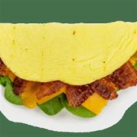 Signature Recipes - Bacon & Egg Omelet · Contains: Egg Omelet, Applewood Smoked Bacon