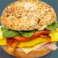 Bagel Sandwiches - Ham · Contains: American, Mayo, Spinach, Tomato, Ham, Applewood Smoked Bacon