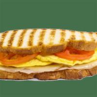 Create Your Own - Egg Omelet - Honey Smoked Turkey · Contains: Panini Bread, Meat, Egg Omelet