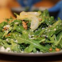 Arugula Salad · with parmesan, toasted pine nuts & lemon confit

Gluten Free
Vegetarian