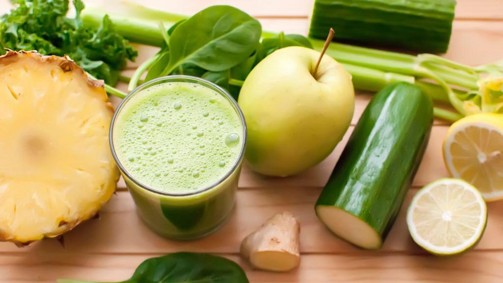 Green Aid Juice · Fresh juice made with Apple, parsley, kale, spinach, celery, and lemon.