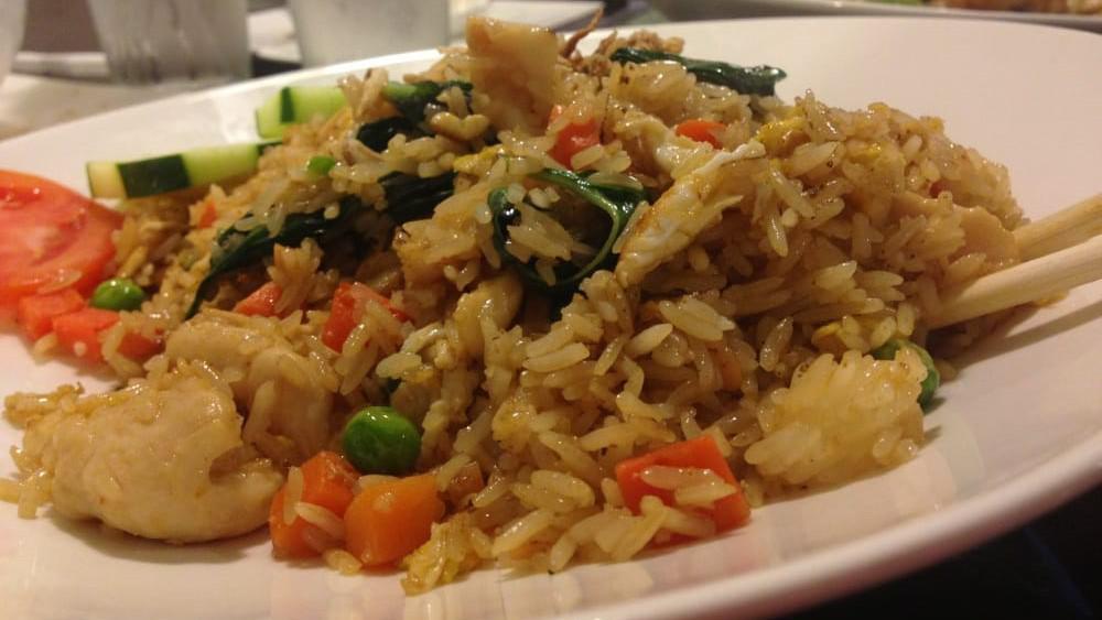 Thai Basil Fried Rice · Hot and spicy.
