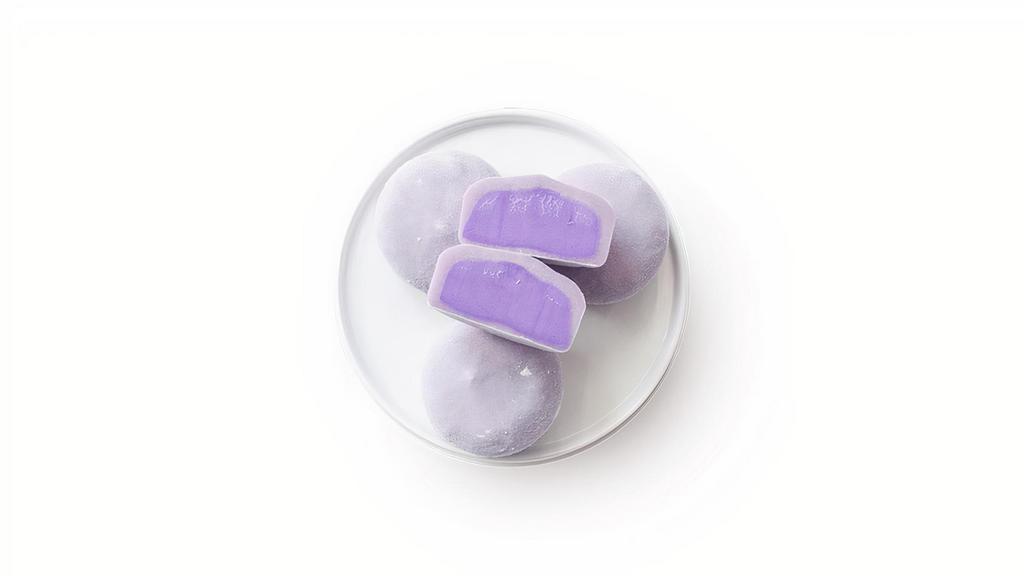 Purple Sweet Potato · Ube, a purple potato from the Philippines, brings a unique sweet, earthy and nutty flavor similar to a combination of vanilla, pistachio and malt. Includes 4 pieces of Mochi.