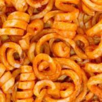 Cajun Curly Fries · Cajun style curly fries served with ketchup.