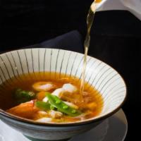 Seafood Hot & Sour Soup · Scallop, shrimp, lobster and crab meat. Seasonal market vegetable.