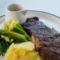 Rib Eye Steak Teriyaki Entree · Teriyaki sauce.
Each entrée is served with whipped potato, roasted Broccolini & Asparagus
