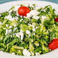 Maroulosalata (Spring Salad) · Romaine lettuce, dill, scallions, feta cheese, olive oil, and lemon.