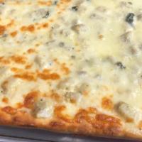 Sicilian Pizza · Our light and airy deep-dish square crust Sicilian pizza is made with Homemade tomato sauce,...