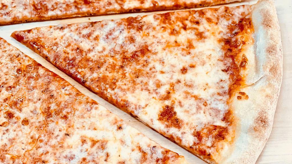 Cheese (Slice) · Light thin crust baked in our fresh all-natural homemade tomato sauce, the finest Mozzarella & Romano cheeses.