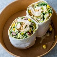 Chicken Cajun Wrap · Wrap stuffed with pieces of chicken marinated with Cajun served with fresh lettuce and tomat...