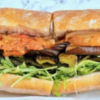 Grilled Vegetables Sandwich · Grilled Eggplant, Zucchini, Roasted Tomatoes, Peppers, Caramelized Onions, Mushrooms, Arugul...