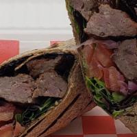 Kofte Wrap  · Mix greens, babagannoush, pickled red onion, tomatoes