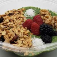 Green Smoothie Bowl  · Almond milk, avocado, spinach, banana, pineapple, coconut flakes, granola sprinkles, berries...