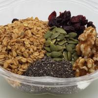Sugar Free Granola · No added Sugar dried cranberry and yoghurt, chia seeds, pumpkin seeds, and walnut