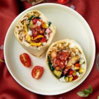 Veggie Vigilante Wrap · Grilled veggies, red yellow and green peppers, olive oil.