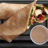Grilled Chicken Wrap · Grilled chicken breast, roasted red peppers, mozzarella cheese and arugula in a whole wheat ...