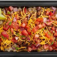 Chuck'S Turkey Taco Bowl · Lean ground turkey and organic black beans slow-simmered with peppers and onions in our secr...