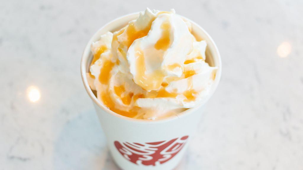 Crème Caramel · A delicious caramel coated vanilla latte topped with whipped cream. The perfect mix of sweet and rich.