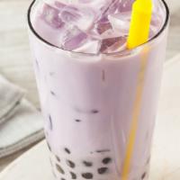 Taro Lover (22 Oz)香芋奶茶 · Hand crafted taro tea with black boba.