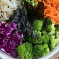 Sweet Chili Salad Bowl · Broccoli, red cabbage, noodled carrots, bean sprouts, edamame, tossed in sweet chili dressin...