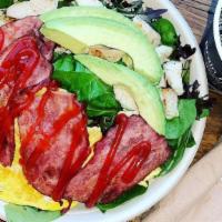 Fiesta Breakfast · Onions, tomatoes, pickled Serrano peppers, tofu scramble and avocado topped with chimichurri...