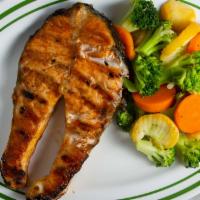 Grilled Salmon · Served with choice of two sides.