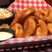 Fish N Chips · Fried Flounder Served With French Fries.