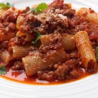 Rigatoni Bolognese* · Beef Ragu with Parmesan cheese