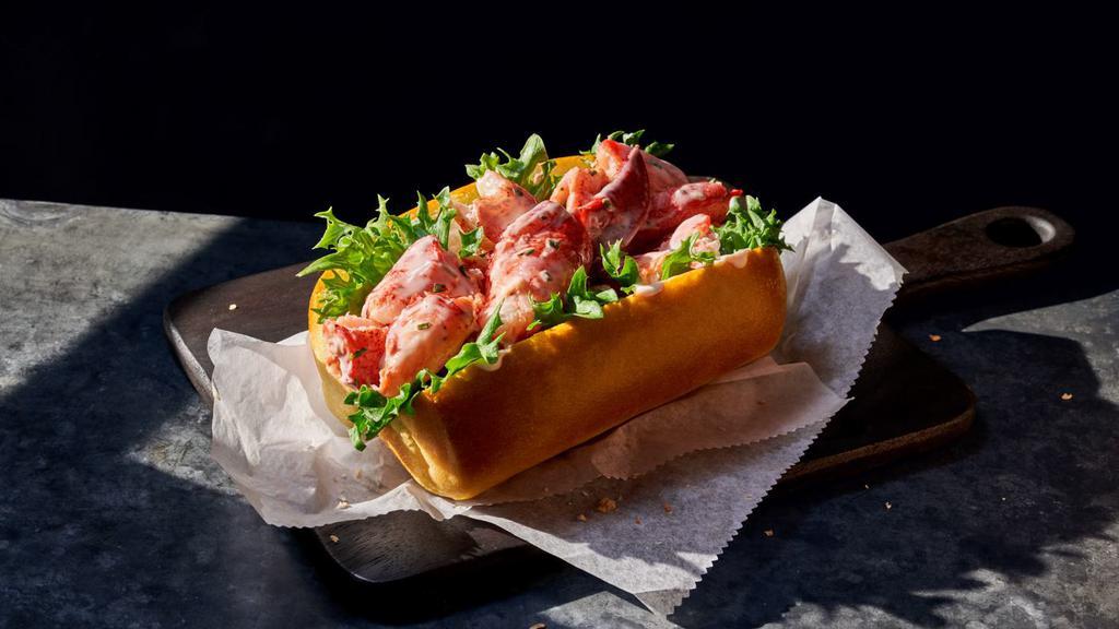 Lobster Roll · 460 Cal. Lobster tossed with lemon tarragon mayo served with emerald greens in a freshly baked New England roll. Allergens: Contains Wheat, Milk, Egg, Shellfish