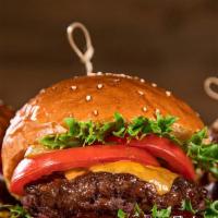 Wagyu Kobe Burger  · 8 oz. Wagyu Beef Burger patty, lettuce, tomato ,pickle, caramelized onions, pepper jack chee...