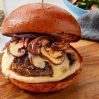 Truffle Mushroom Burger  · 6. Oz beef patty, lettuce, truffle Mushroom, onion and Swiss cheese
