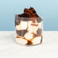 Mocha Mess · Espresso-soaked, chocolate buttermilk cake layered with whipped mascarpone cream, toasted al...