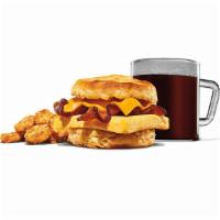 Bacon, Egg & Cheese Biscuit Meal · Rise and shine with our Bacon, Egg & Cheese Biscuit. Thick cut naturally smoked bacon, eggs,...