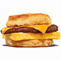 Sausage, Egg & Cheese Biscuit · Rise and shine with our Sausage, Egg & Cheese Biscuit. Savory seasoned sausage, fluffy eggs,...