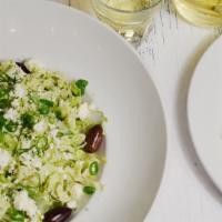 Romaine Salad · Scallions, feta, tomato, fresh dill, Kalamata olives and creamy dressing.