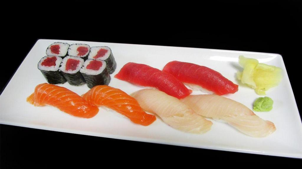 *Harumi With Tuna Roll  · 2 tuna, 2 salmon, 2 yellowtail sushi, and Tuna Roll