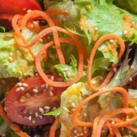 Field Greens Salad · Mixed greens, ginger dressing