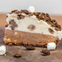 Rocky Road Cookie Dough · Ice cream: rocky road & cookie dough, crust: chocolate chip cookie, topping: dark chocolate ...