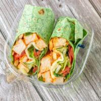 Chicken Caesar Wrap · Grilled chicken, romaine, croutons, parmesan, and caesar dressing.