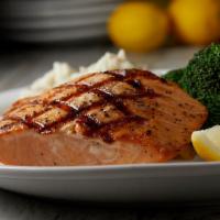 Atlantic Salmon · 8-ounce filet, grilled, blackened or broiled; choice of sides, lemon wedge.
