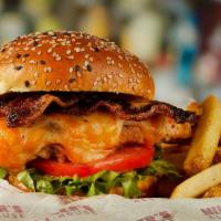 Grilled Chicken Blt · Grilled chicken breast, peppered bacon, melted Monterey Jack and cheddar cheeses, shredded  ...