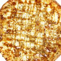 The Bee Sting™ · White garlic sauce, breaded chicken, cheddar and mozzarella cheese, ricotta cheese Romano, o...