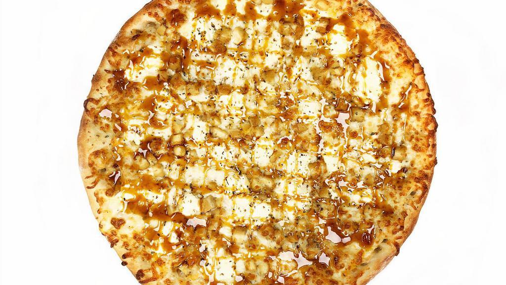 The Bee Sting™ · White garlic sauce, breaded chicken, cheddar and mozzarella cheese, ricotta cheese Romano, oregano, honey garlic drizzle.